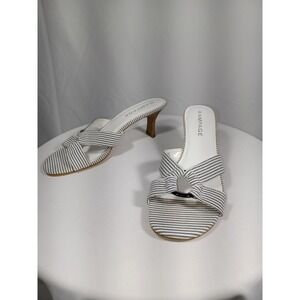 Rampage Shoes Womens Size 8.5 Seersucker‎ Britny Heels Striped Slide Sandals